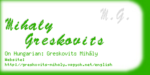 mihaly greskovits business card