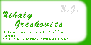 mihaly greskovits business card